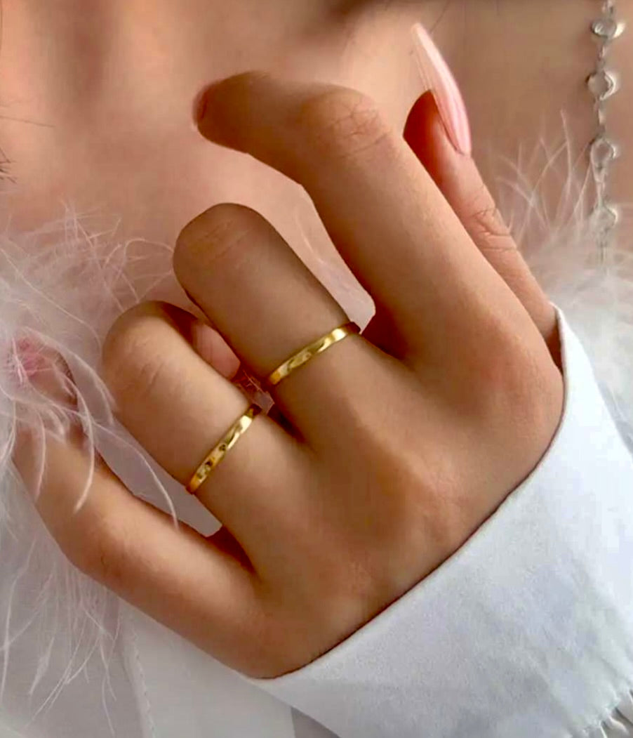 Adya Aurelia Gold-Plated Classic Band Ring