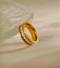 Adya Seraphina Crystal Gold-Plated Eternity Ring for Women