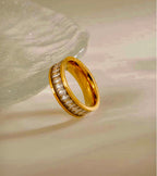 Adya Seraphina Crystal Gold-Plated Eternity Ring for Women