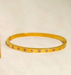 Adya Crystal Studded Gold-Tone Bangle