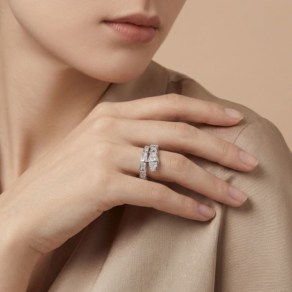 Adya Crystal Link Statement Ring