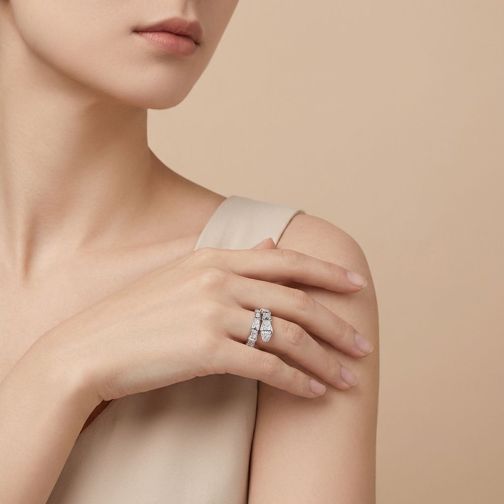 Adya Crystal Link Statement Ring