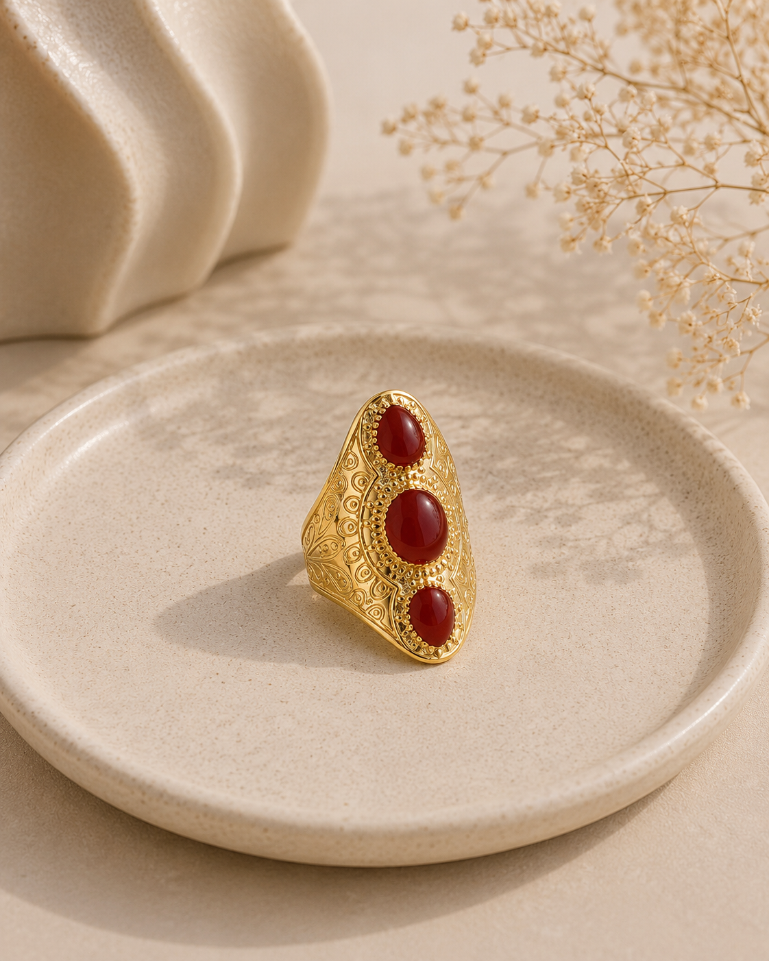 Adya Royale Crimson Heritage Statement Ring for Women