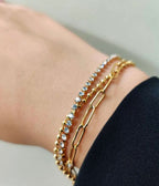 Adya Triple Layer Crystal & Link Bracelet