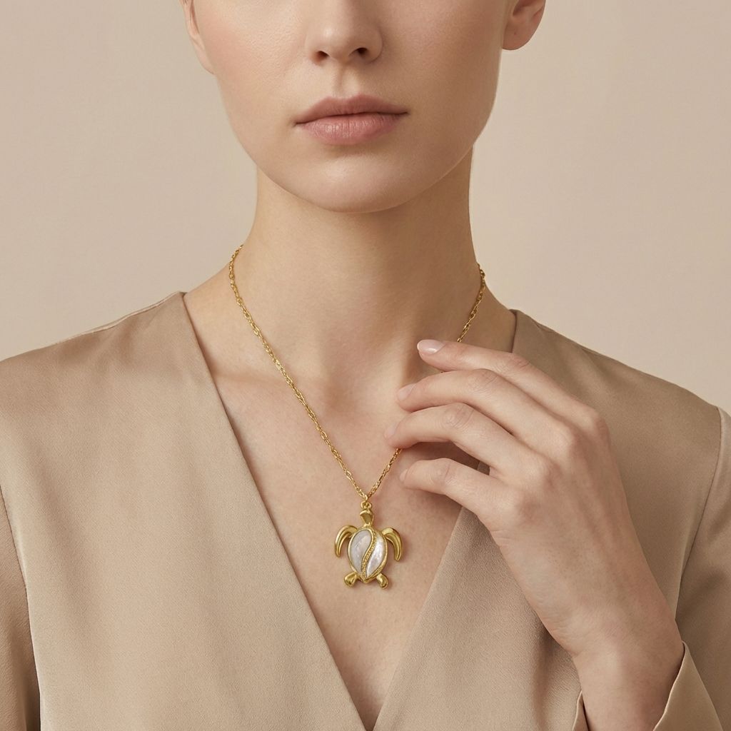 Adya Turtle Shell Pendant Necklace