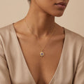 Adya Purple Sunburst Crystal Pendant Necklace