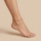 Dainty Gold Charm Drop Anklet