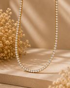 Luxury Gold Tennis Pendant Necklace for Women | Cubic Zirconia Crystal Chain Necklace