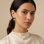 Gold Bow Crystal Drop Earrings for Women