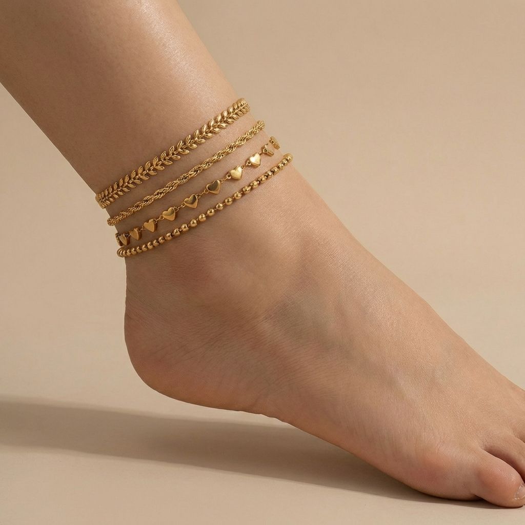 Adya Gold Leaf Chain Anklet