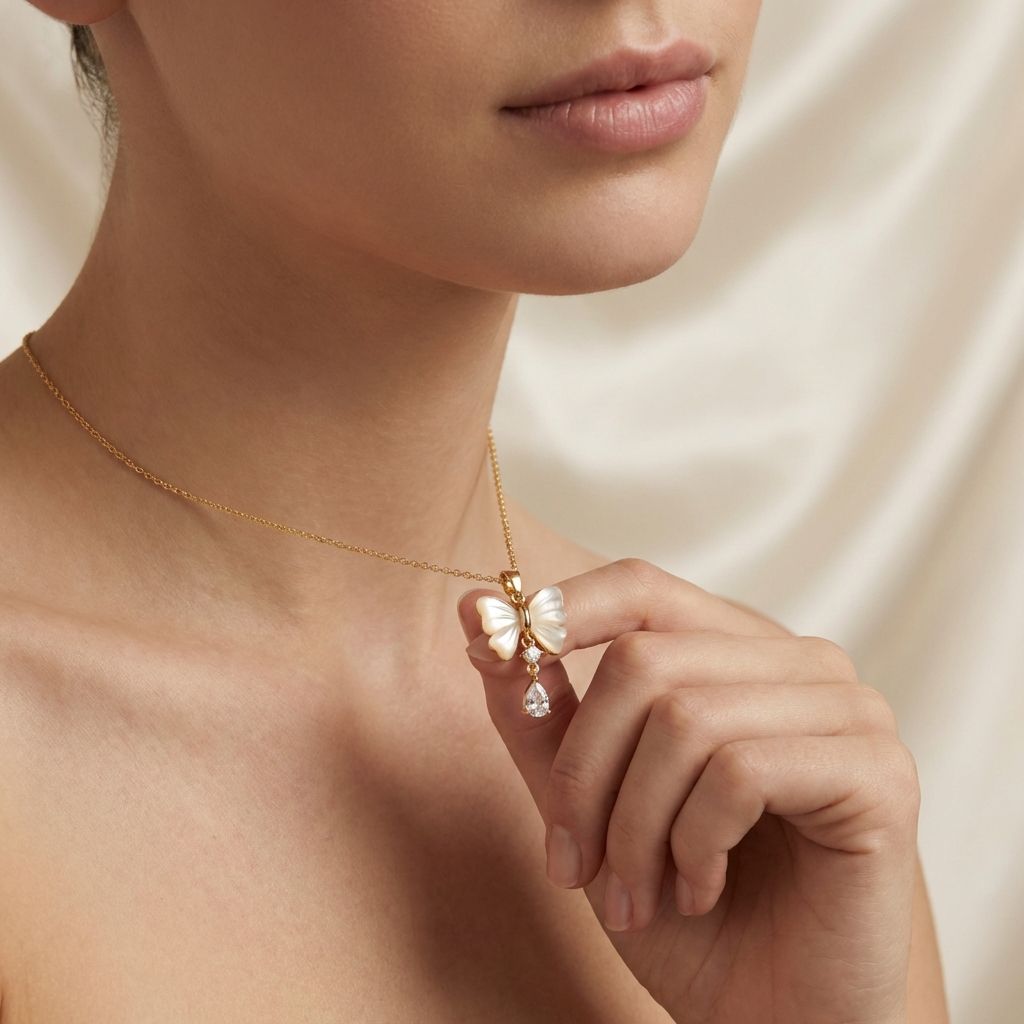Elegant Butterfly Drop Pendant