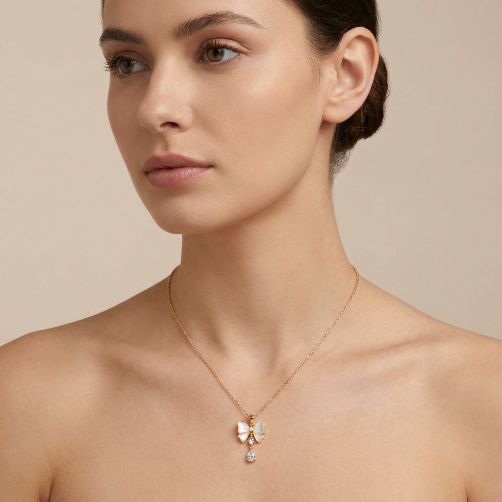 Elegant Butterfly Drop Pendant