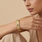 Emerald Embellished Gold Bracelet