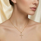 Adya Crystal Cross Pendant