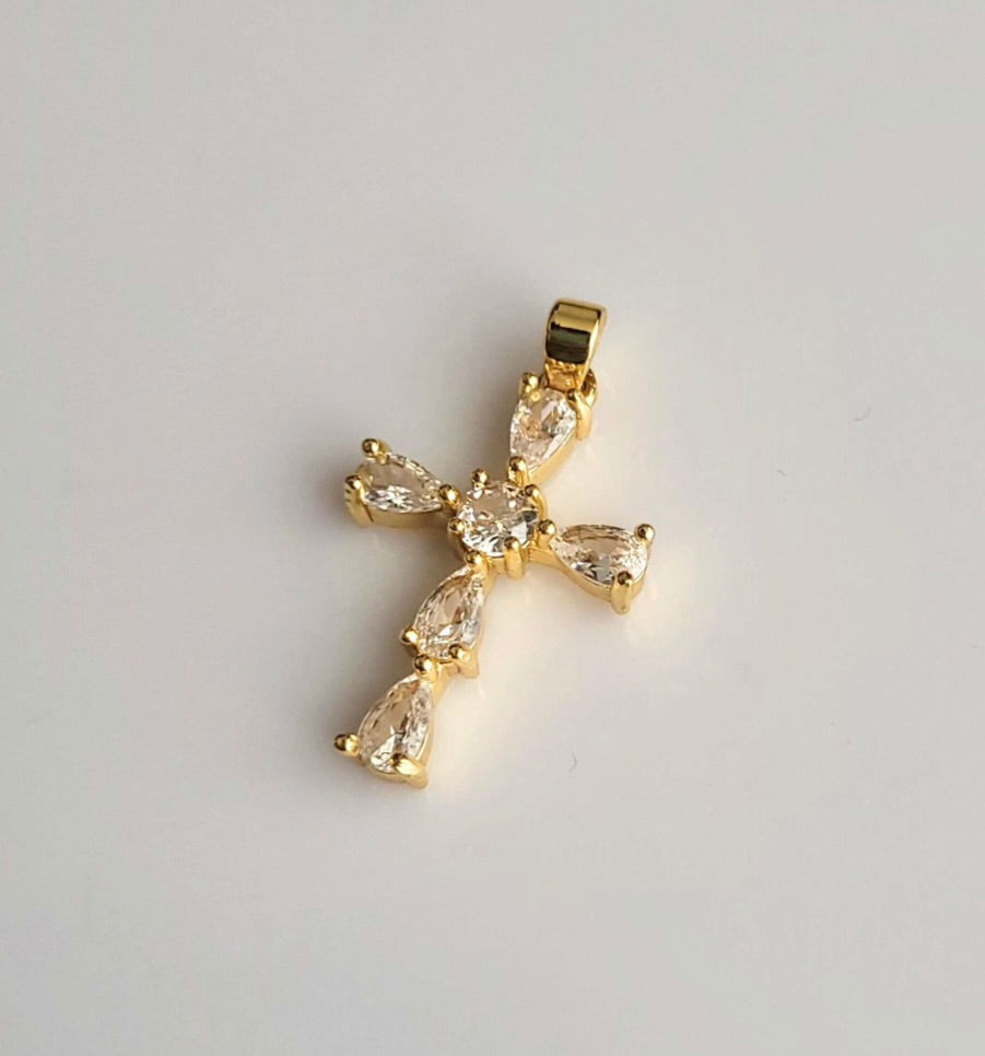 Adya Crystal Cross Pendant
