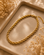 Classic Gold Rope Chain Necklace for Women | Twisted Chain Necklace