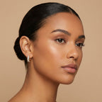 Gold Crystal Bar Hoop Earrings for Women