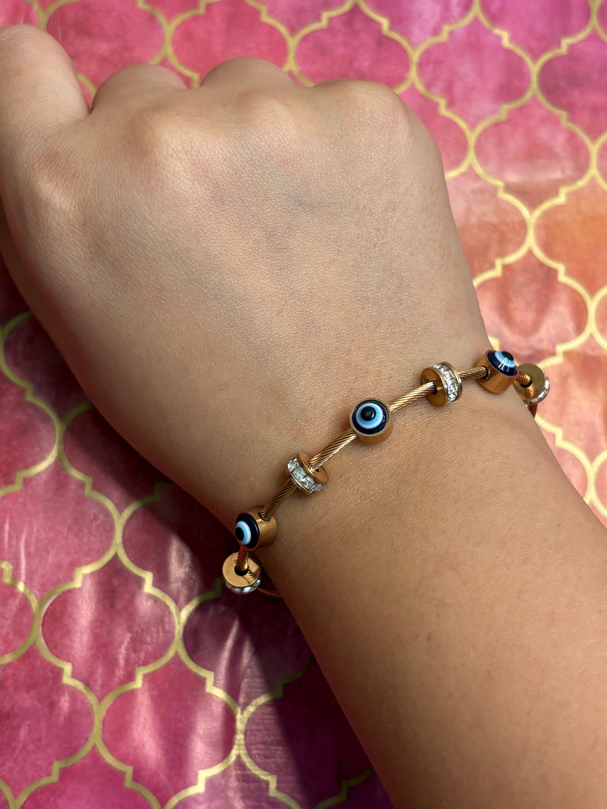 Adya Evil Eye Twisted Wire Bracelet