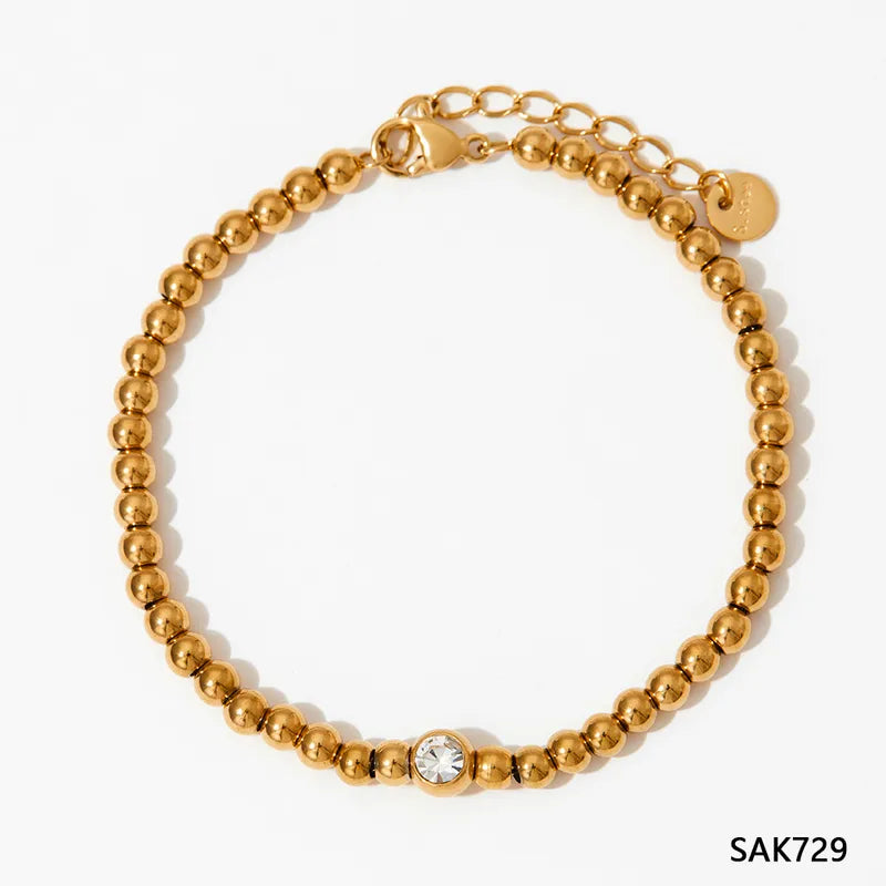 Adya Gold Beaded Crystal Bracelet