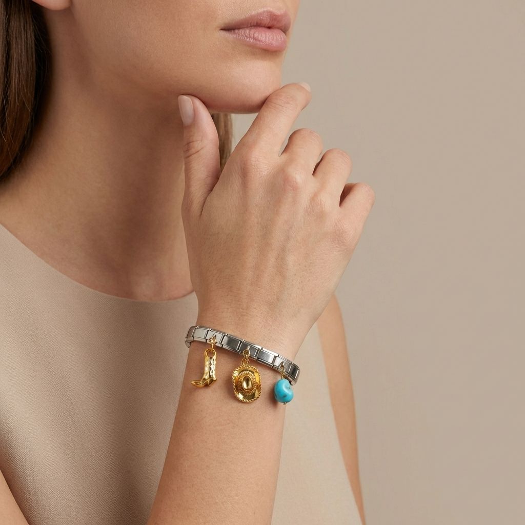 Adya Cowboy Charm Beaded Bracelet