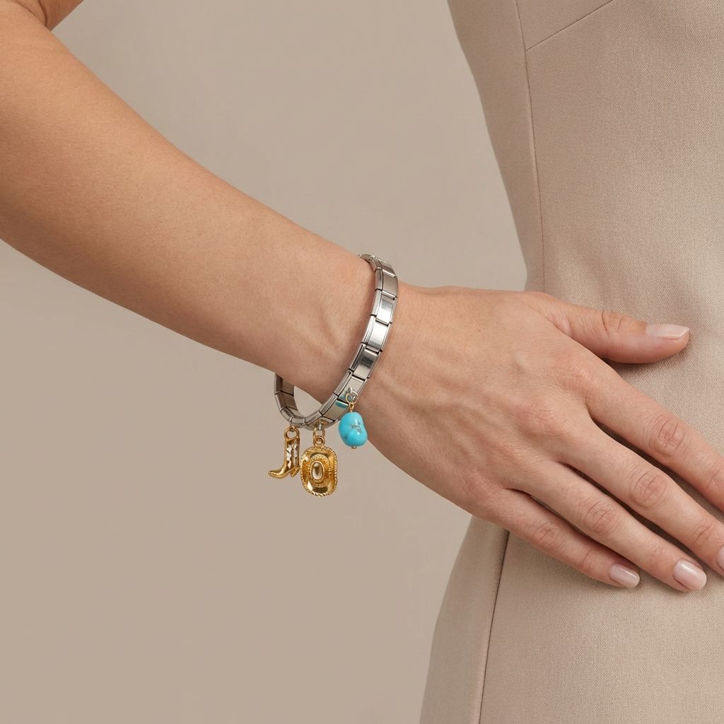 Adya Cowboy Charm Beaded Bracelet