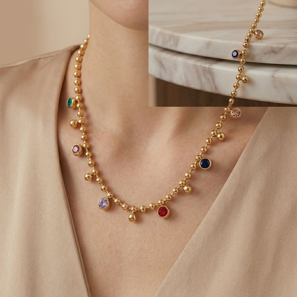 Multicolor Beaded Charm Necklace