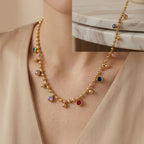 Multicolor Beaded Charm Necklace