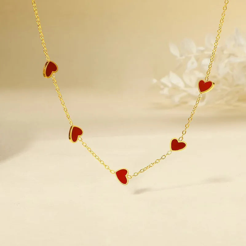 Heart Charm Gold-Tone Chain Necklace