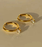 Gold Crystal Hoop Earrings for Women