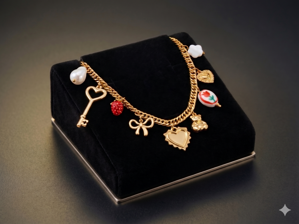 Heart & Charm Statement Chain Necklace