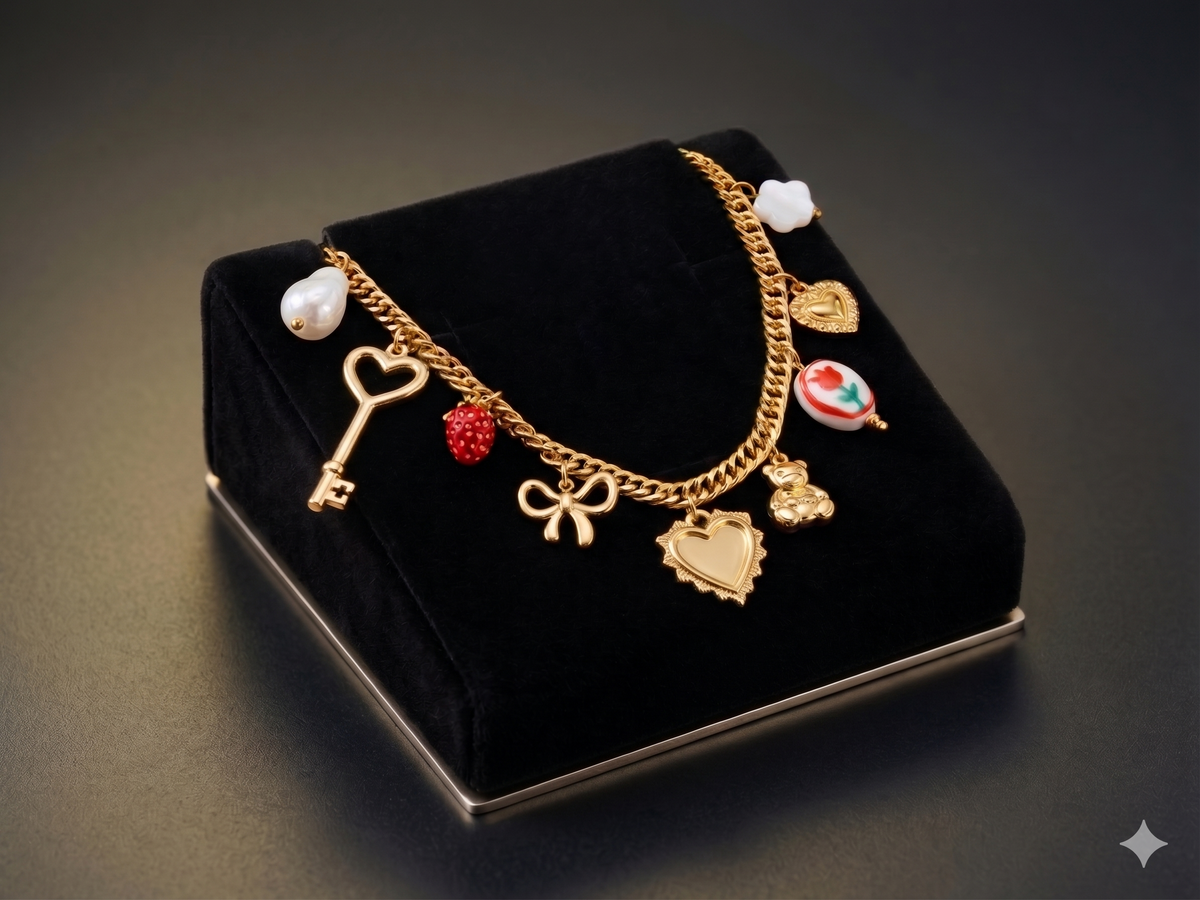 Heart & Charm Statement Chain Necklace