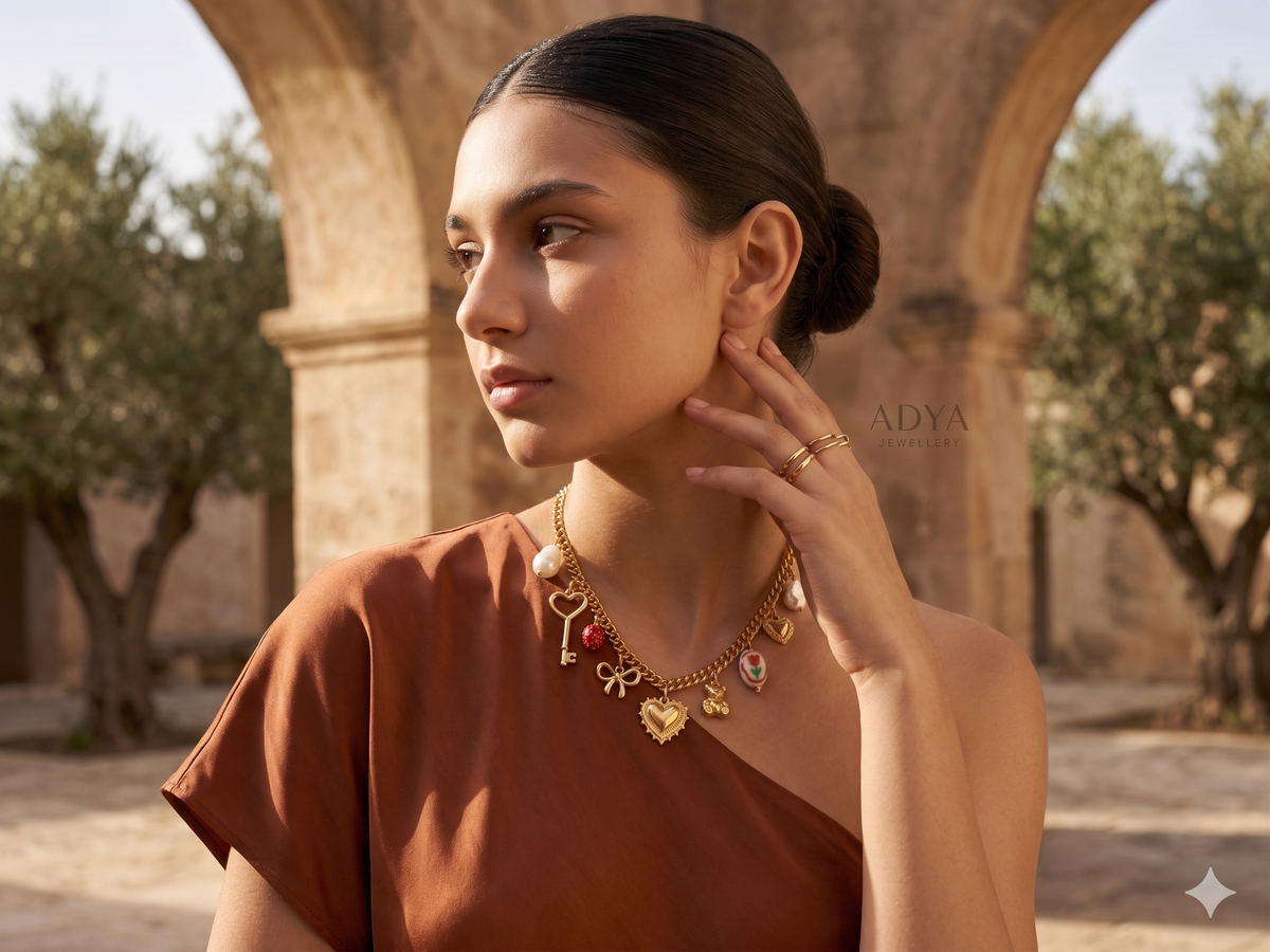 Heart & Charm Statement Chain Necklace
