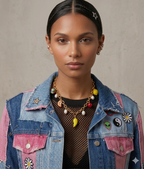 Colorful Pearl & Fruit Charm Necklace