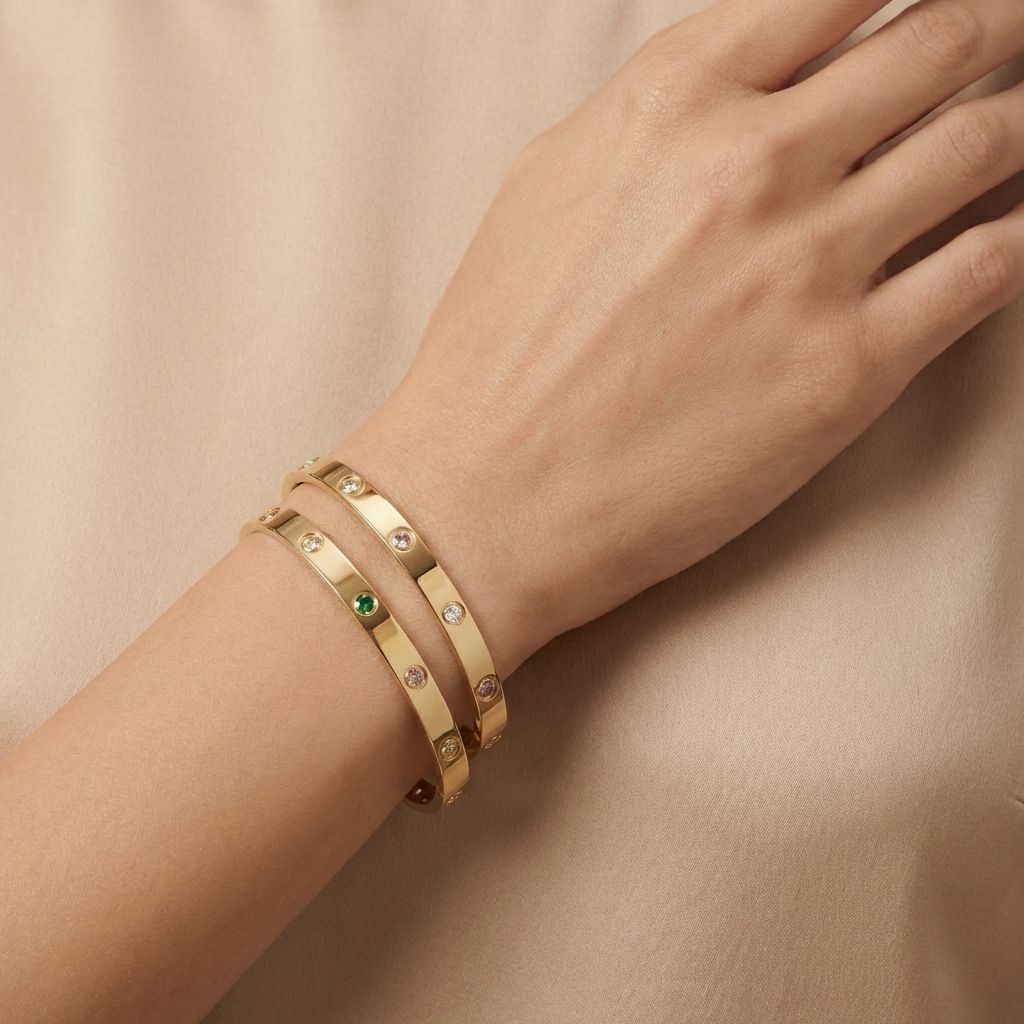 Trio Luxe Stone Cuff Bracelet