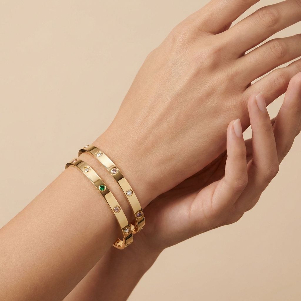 Trio Luxe Stone Cuff Bracelet