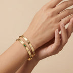 Trio Luxe Stone Cuff Bracelet