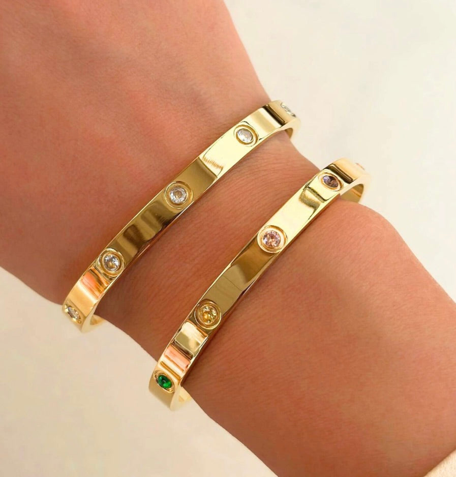 Trio Luxe Stone Cuff Bracelet