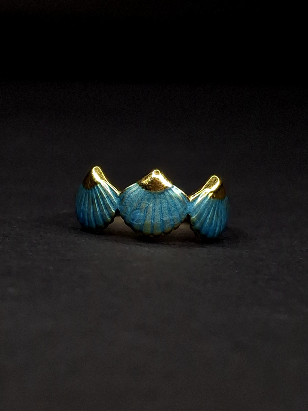 Adya Gold And Green Tideshell Ring For Women
