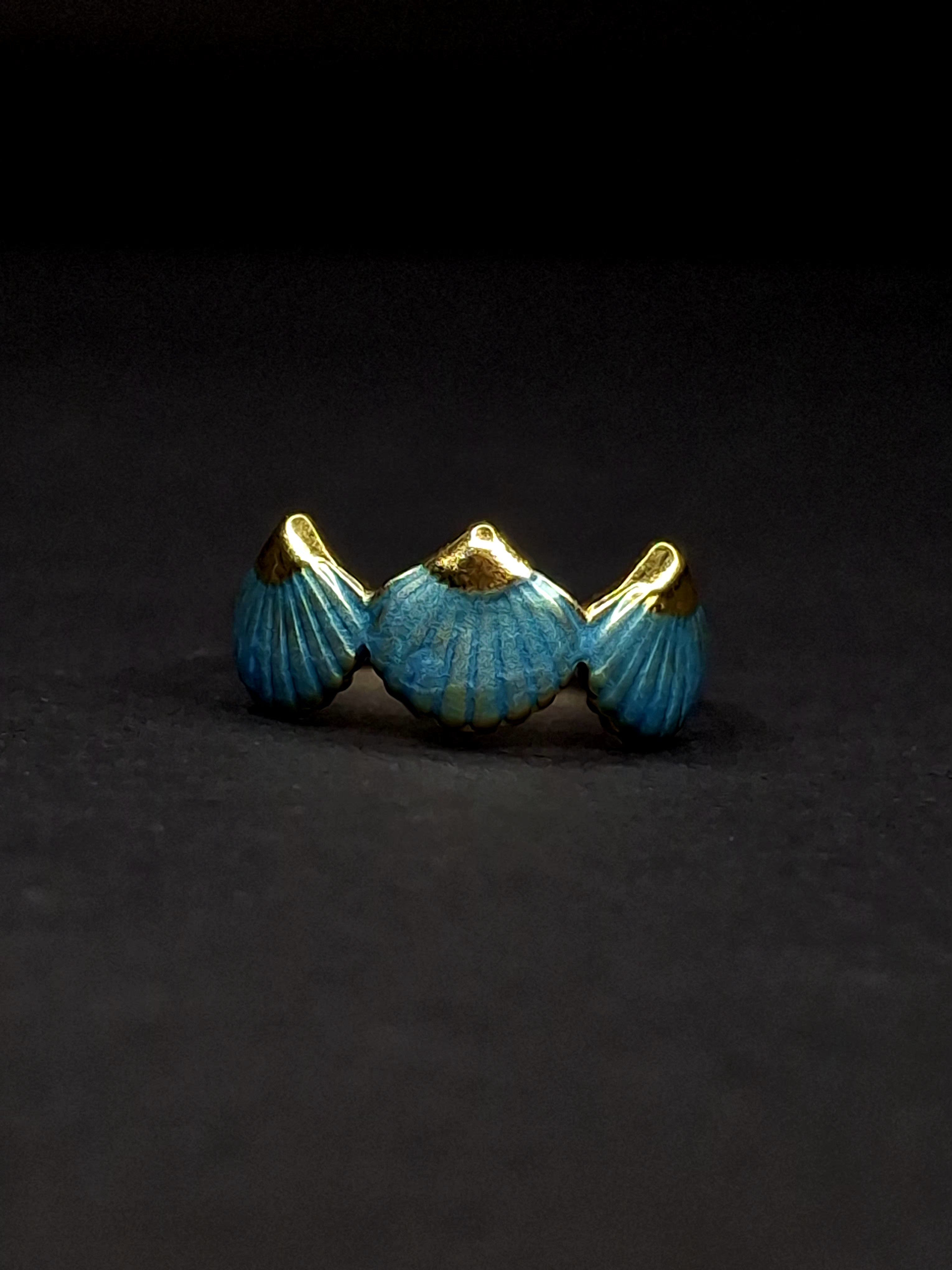 Adya Gold And Green Tideshell Ring For Women