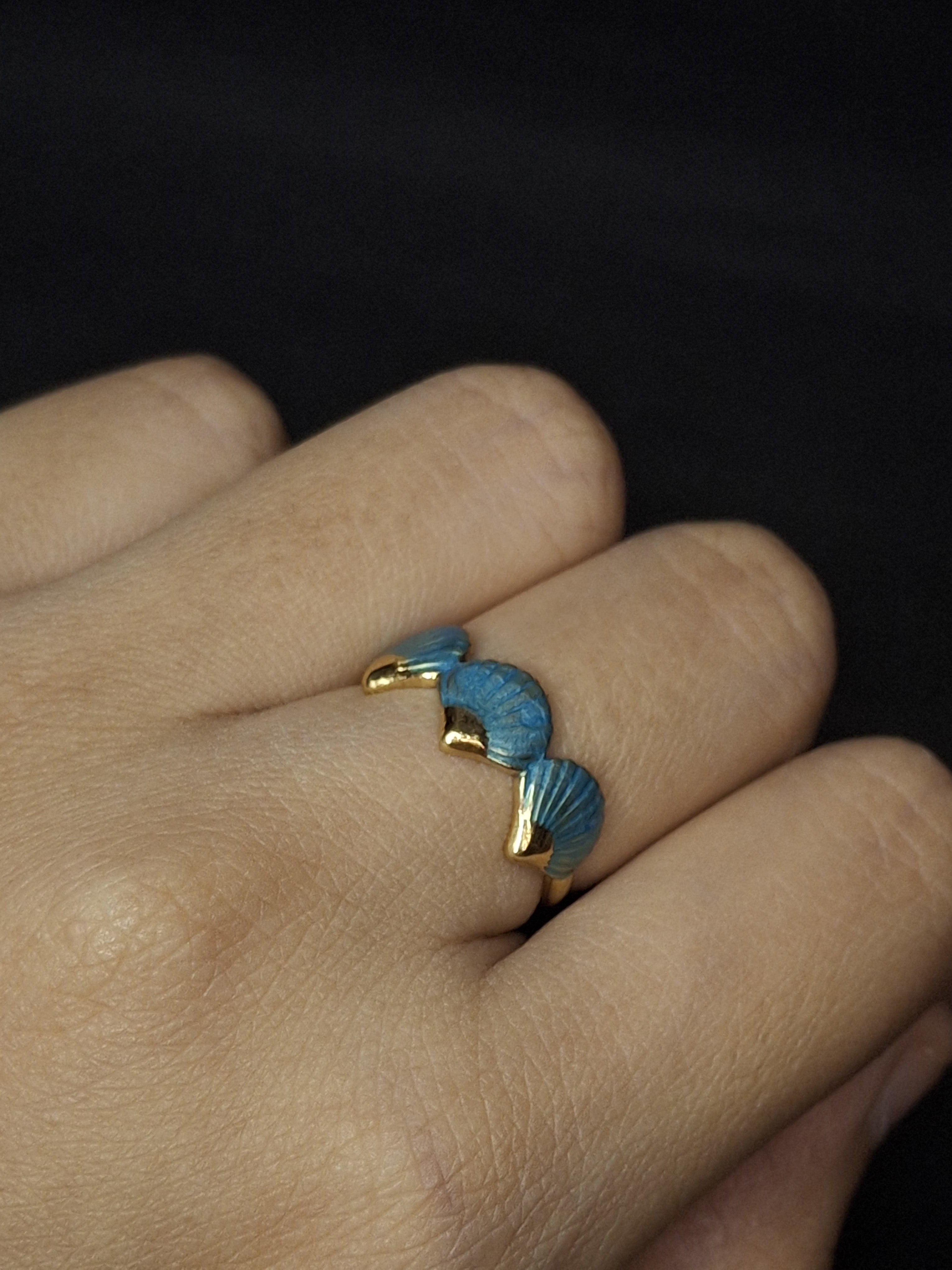 Adya Gold And Green Tideshell Ring For Women