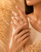 Adya Celestial Harmony Gold-Plated Adjustable Ring for Women