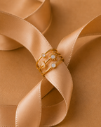 Adya Celestial Harmony Gold-Plated Adjustable Ring for Women