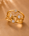 Adya Celestial Harmony Gold-Plated Adjustable Ring for Women