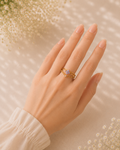 Adya Lavender Blossom Gold-Plated Adjustable Ring for Women