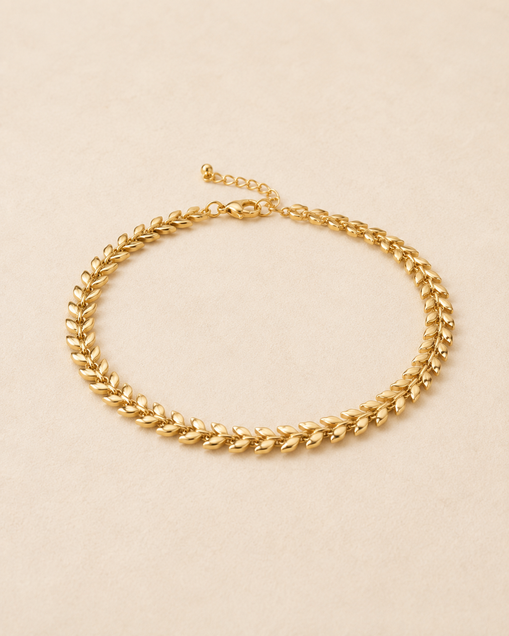 Elegant Golden Leaf Chain Anklet for Women | Adjustable Gold-Toned Fashion Anklet