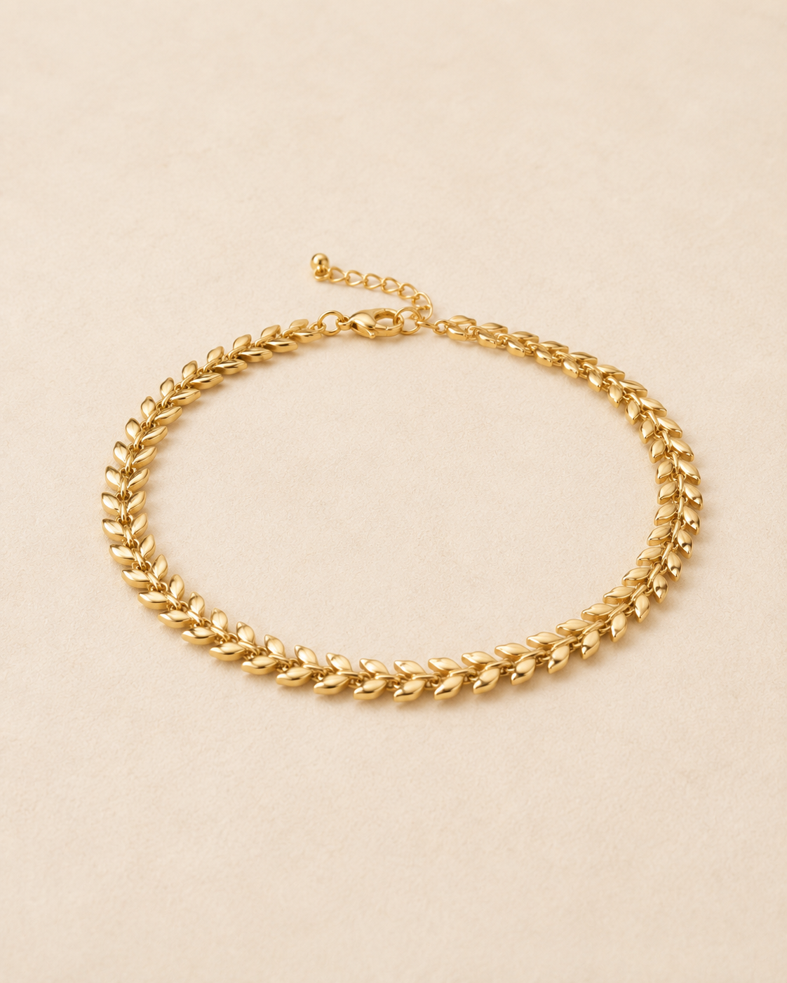 Elegant Golden Leaf Chain Anklet for Women | Adjustable Gold-Toned Fashion Anklet