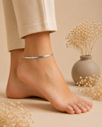 Minimalist Silver Snake Chain Anklet for Women | Adjustable Sleek Anklet