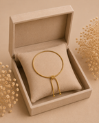Elegant Gold Adjustable Slider Anklet for Women | Minimalist Knot Chain Anklet