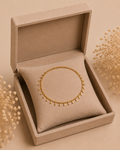 Delicate Gold Dangle Charm Anklet for Women | Adjustable Minimalist Beaded Chain Anklet