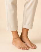 Elegant Golden Leaf Chain Anklet for Women | Adjustable Gold-Toned Fashion Anklet